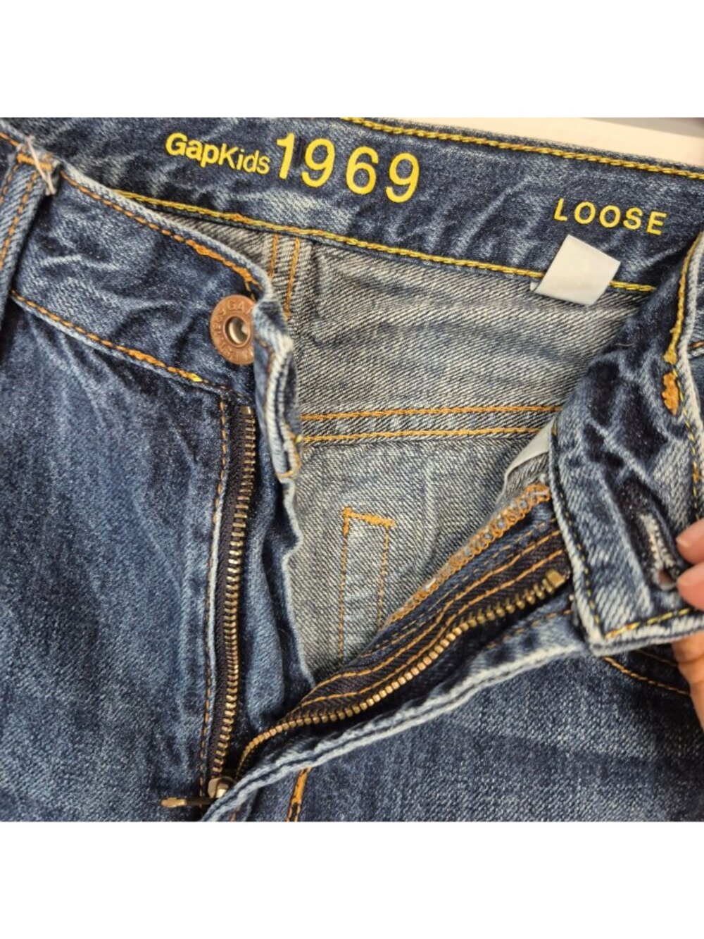 GapKids 1969 Loose Fit Boys Denim Jeans Size 18 Slim Medium Wash - Picture 4 of 8